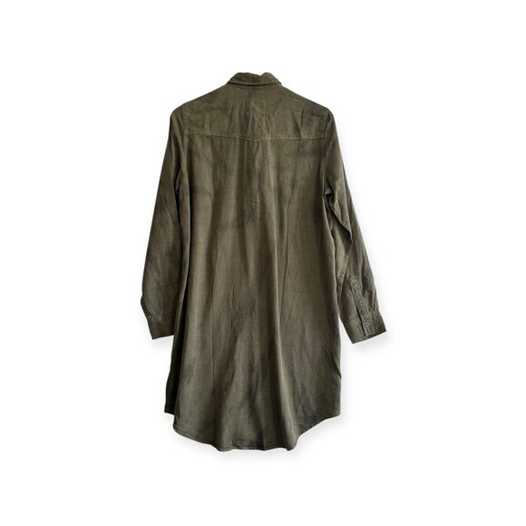 NWT Rails Sandra Shirt Dress Olive Black Tie Dye Button Front Tencel Linen, Sz S - Picture 3 of 13